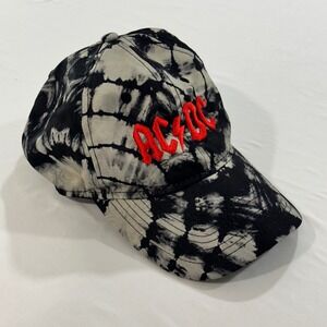 AC/DC Hat Mens Black White Tie Dye Adjustable Baseball Cap H3 Headwear Rock Band